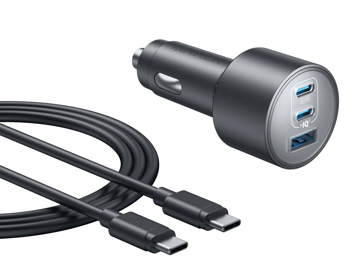 Anker Nano Car Charger 167.5W, 3 Ports | Ultra-Fast USB-C Charging