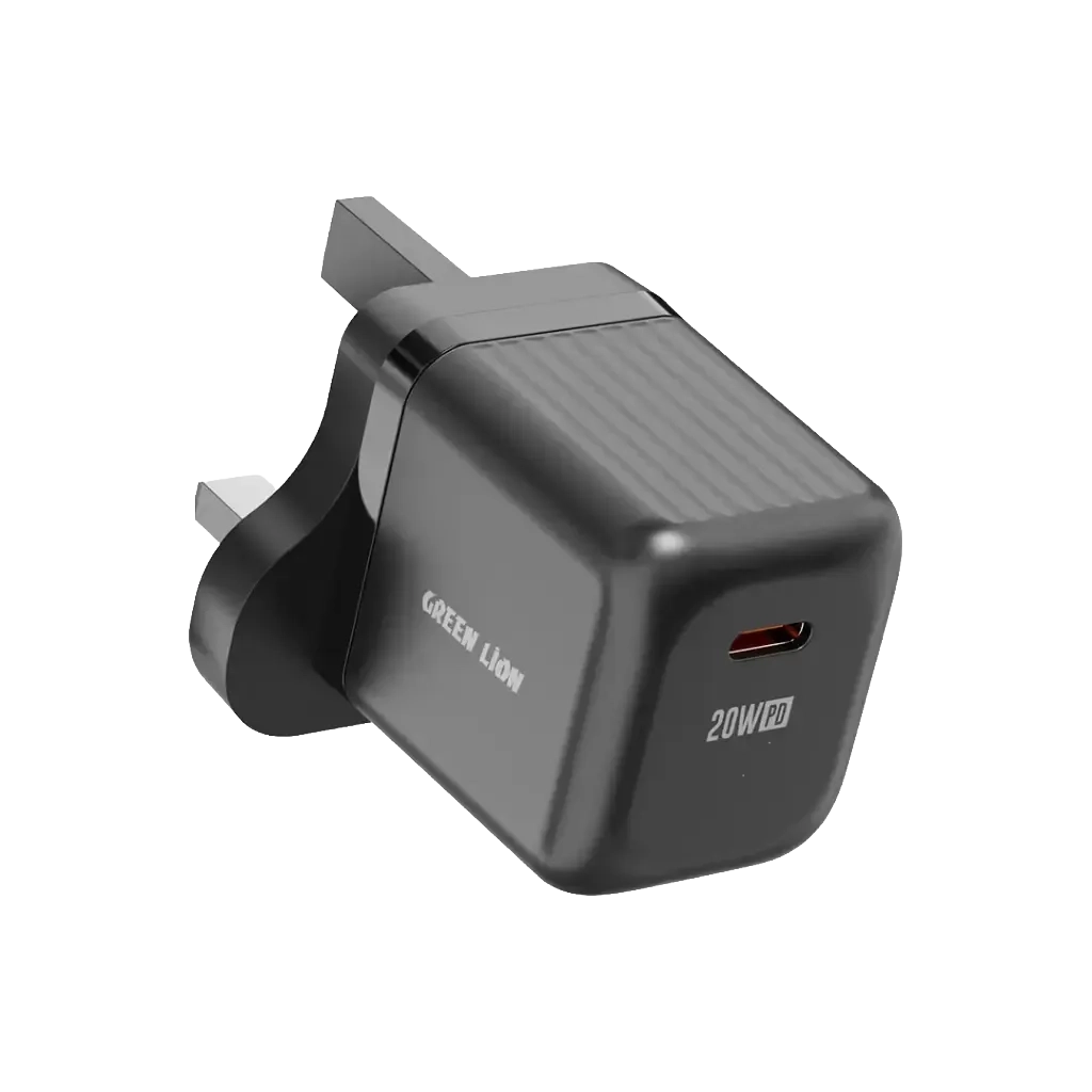 Green Lion Ultra Compact GaN Wall Charger UK Pin USB-C 20W