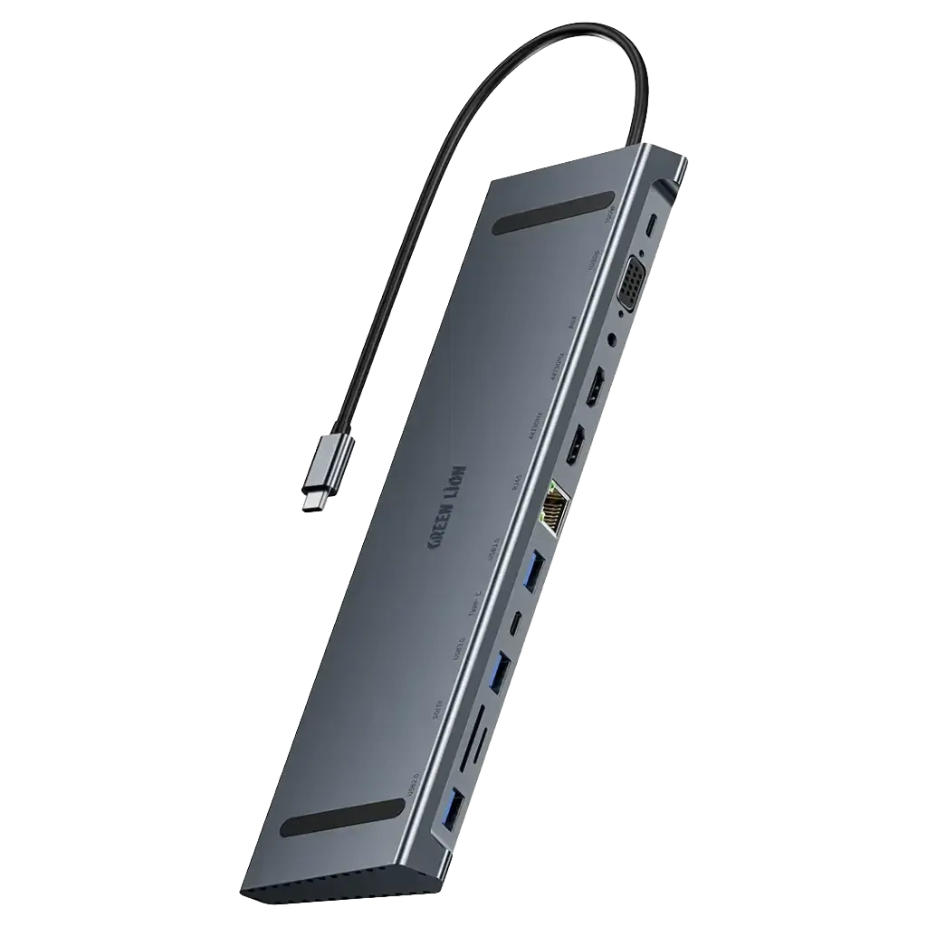 Green Lion 12-in-1 4K HDMI Ethernet USB-C Hub