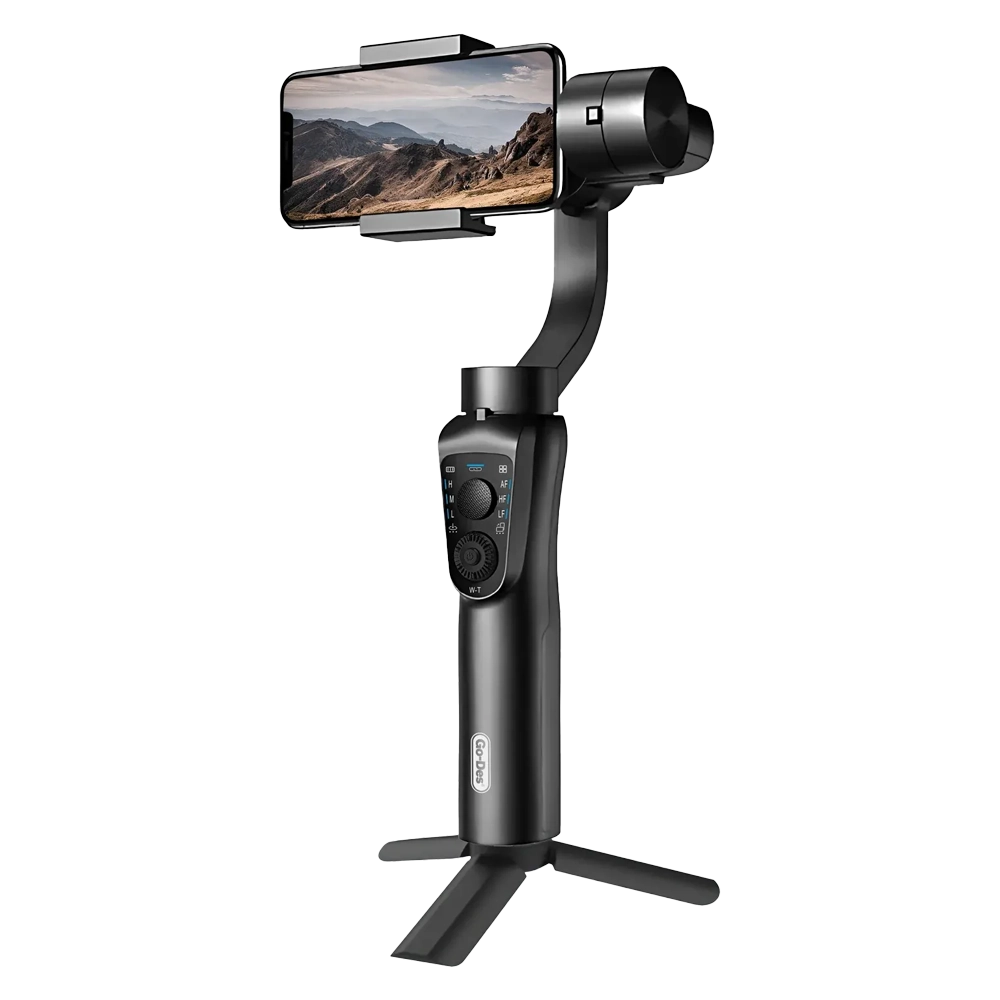 Go-Des 3-Axis Gimbal Stabilizer with AI Tracking for Smartphones