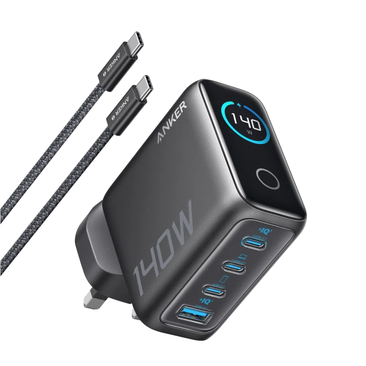 Anker Charger (140W, 4-Port, PD 3.1) with USB-C Cable