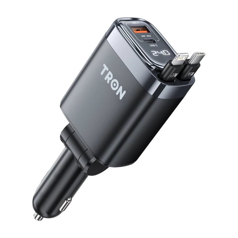TRON 105W 4-in-1 Car Charger — Retractable