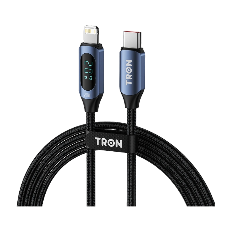TRON 3A USB-C to Lightning Cable, 5 ft — Digital Display