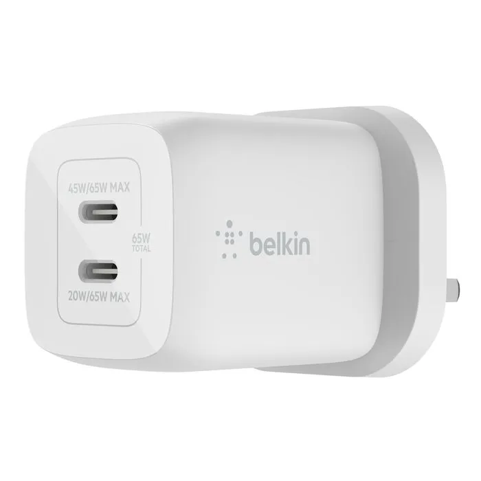 Belkin Dual USB-C GaN Wall Charger with PPS 65W