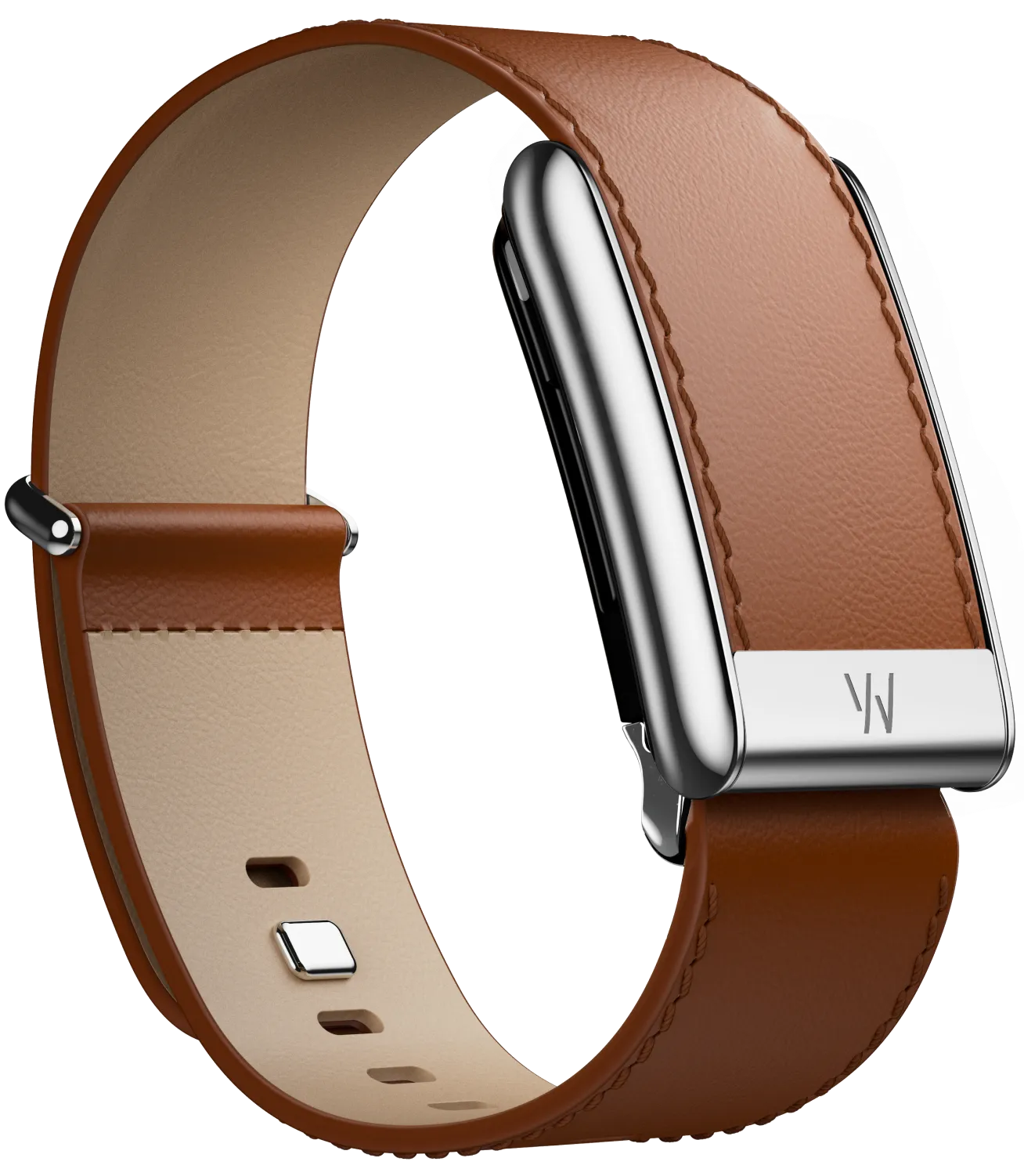 The WHOOP 5.0 LeatherLuxe Straight Band