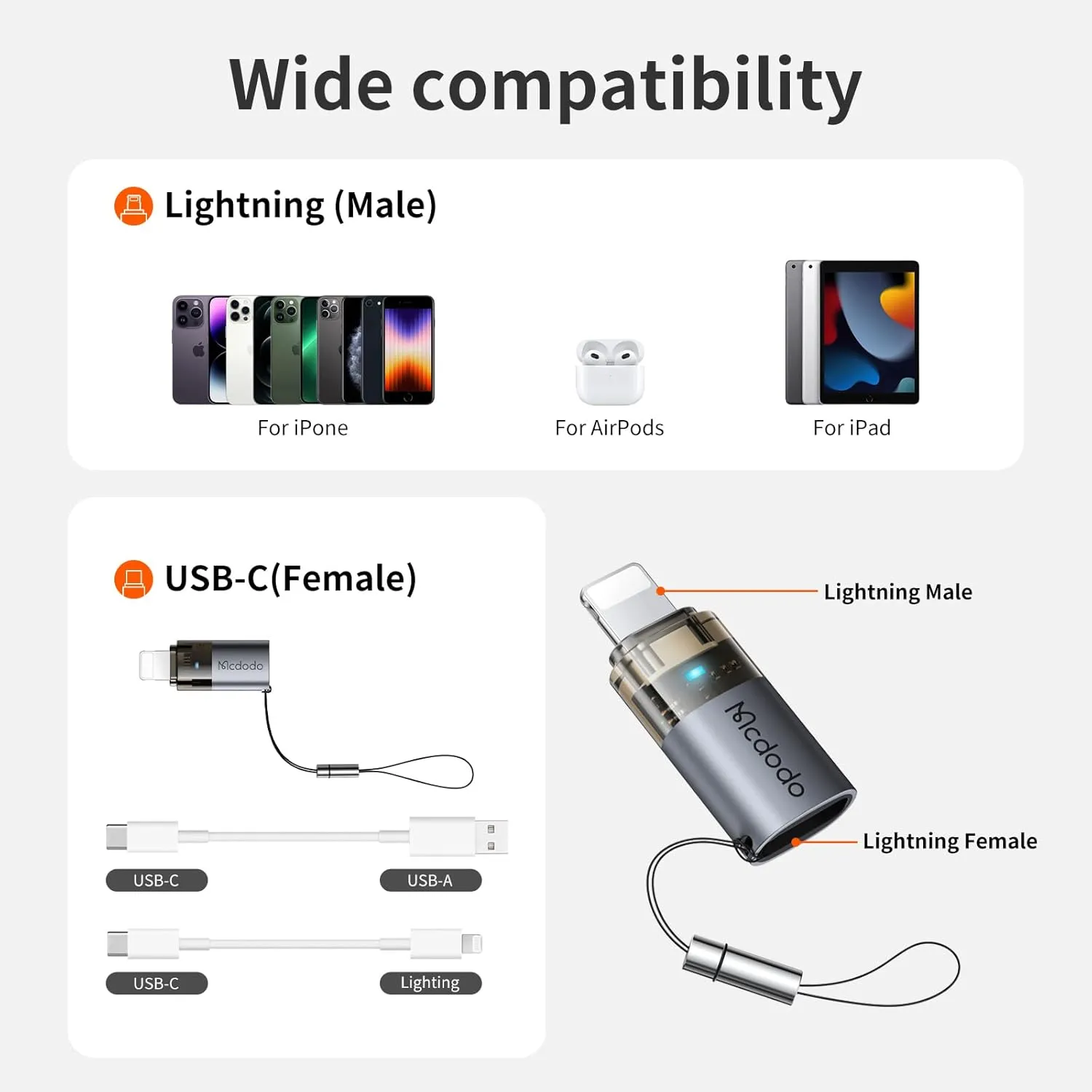 Mcdodo 36W USB-C to Lightning Adapter with Lanyard