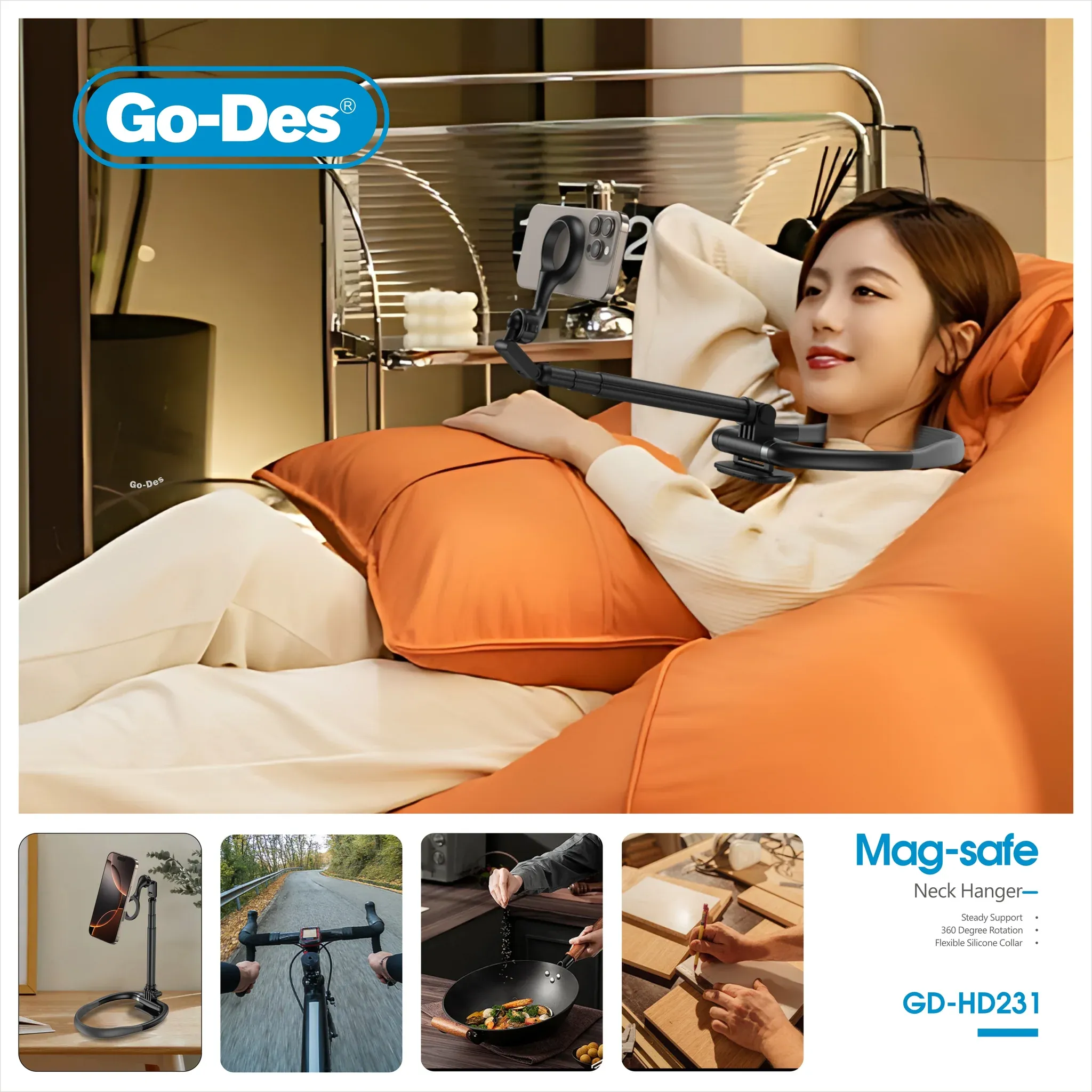 Go-Des MagSafe Neck Mount Phone Holder for Vlogging and Hands-Free Shooting