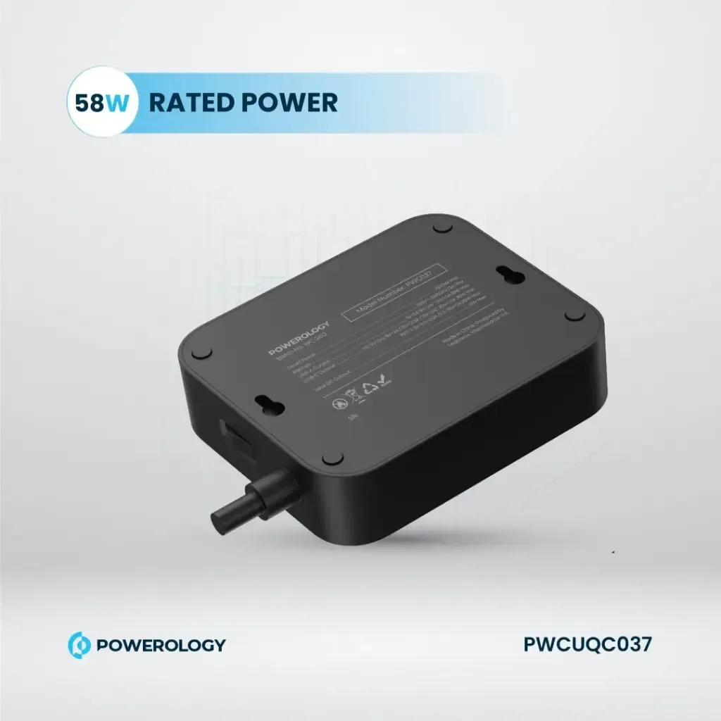 Powerology 3250W 3-Outlet Power Strip with 30W PD Fast Charging
