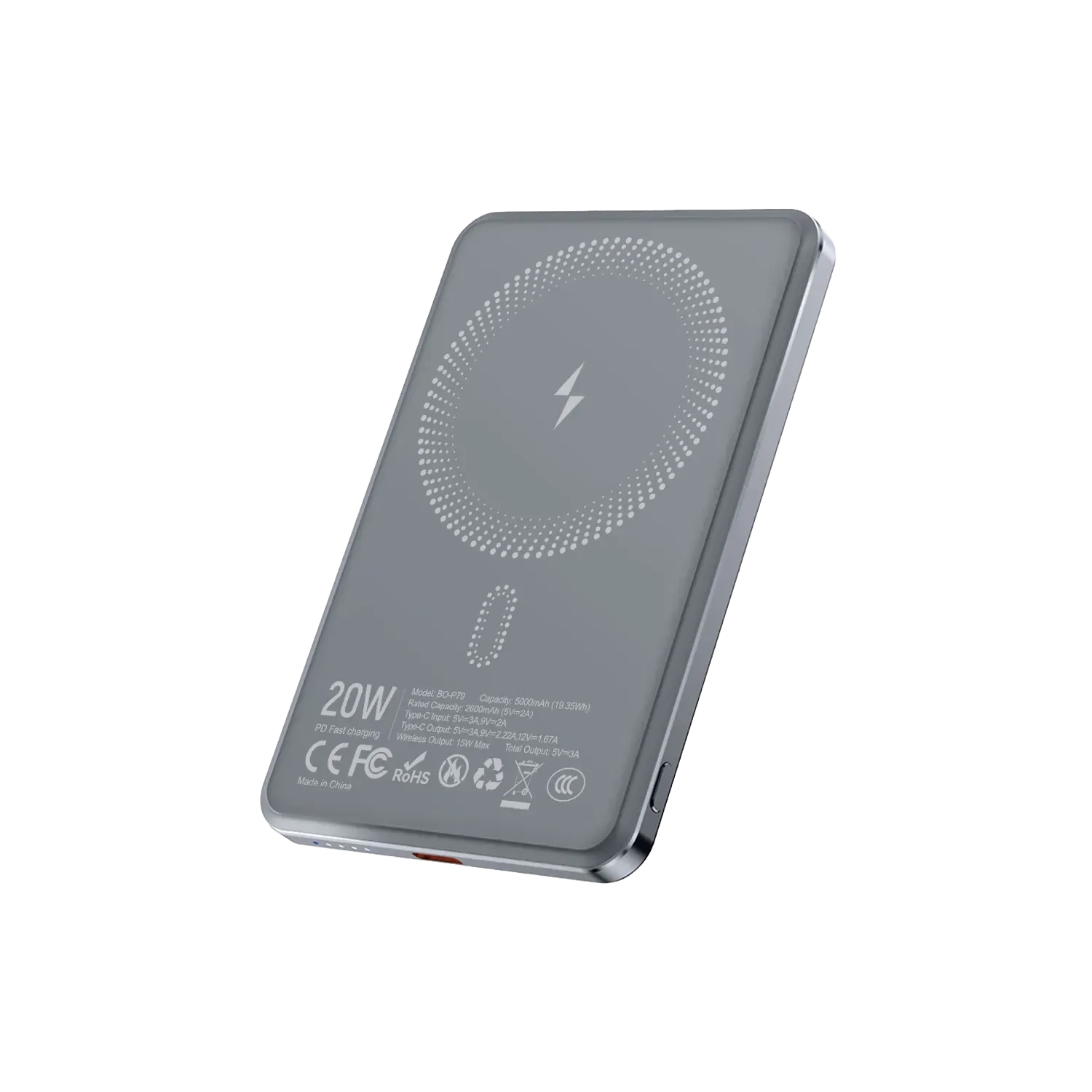 BWOO 5000mAh Magnetic Power Bank Ultra-Slim