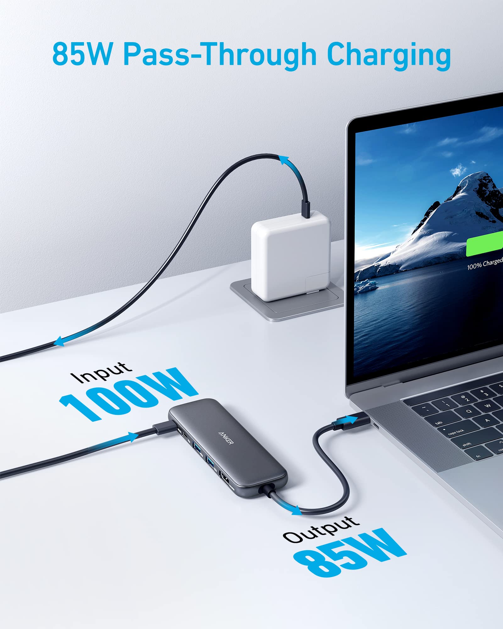 Anker 332 USB-C Hub (5-in-1) with 4K HDMI, 85W Power Delivery, and 5Gbps Data Ports