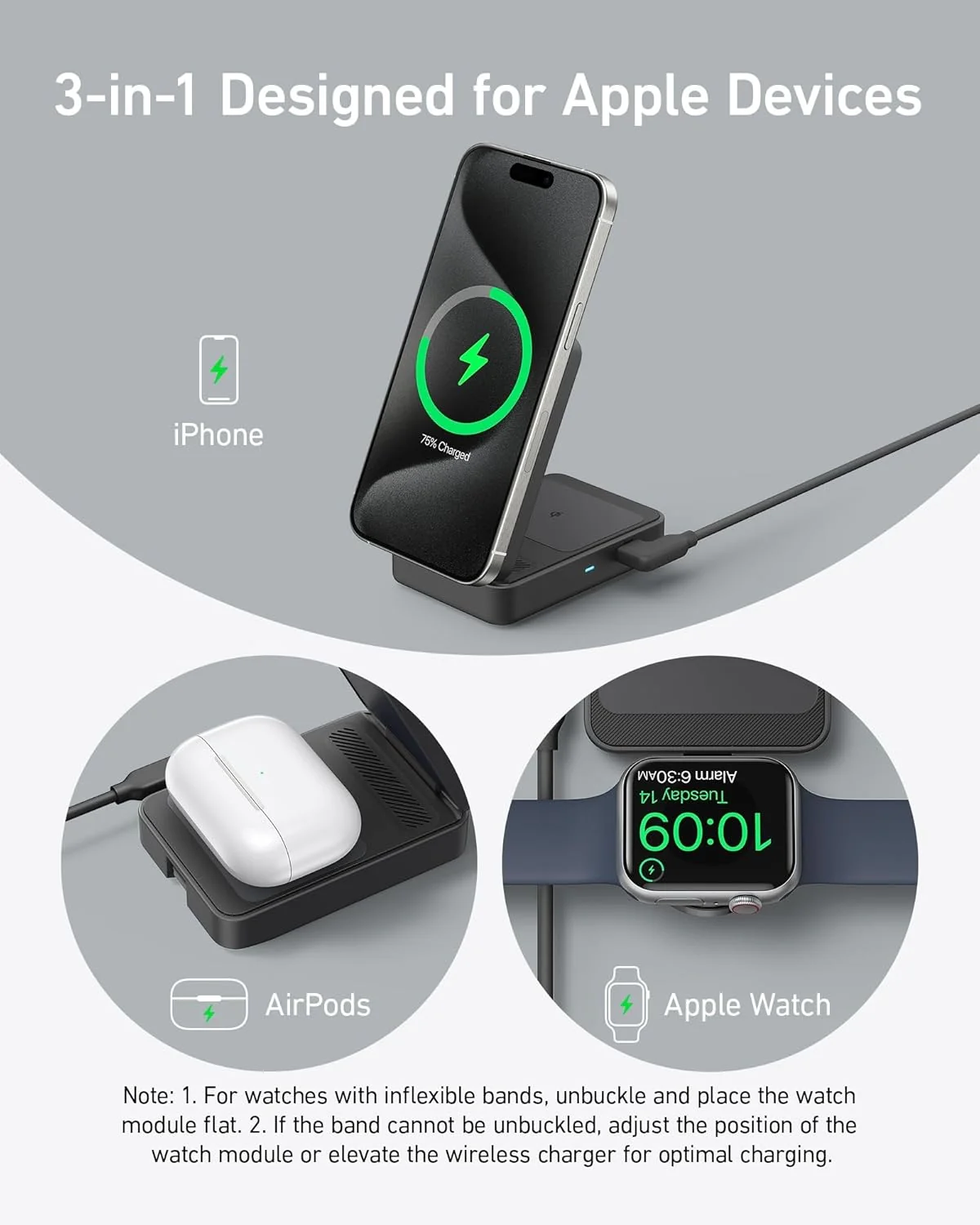 Anker MagGo Wireless Charging Station (Foldable 3-in-1) Qi2 Certified