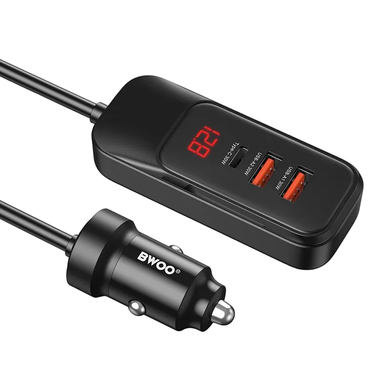 BWOO 120W 4-Port Car Charger with Hub