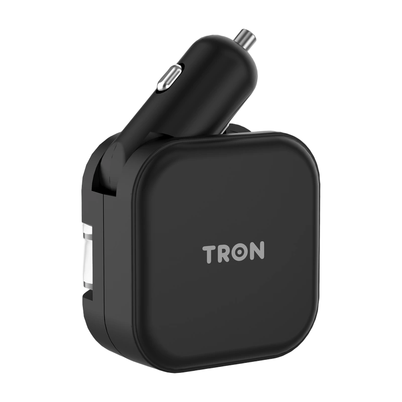 TRON 30W Car & Wall Charger, USA Plug — USB-C + USB-A