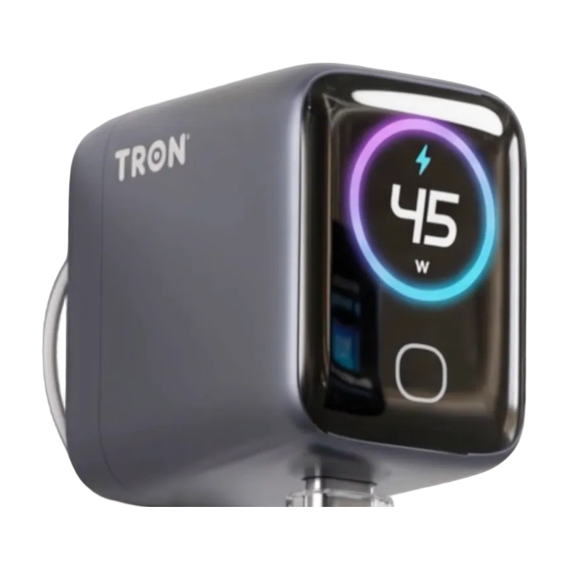 TRON 45W GaN Charger, US Plug — Smart Display