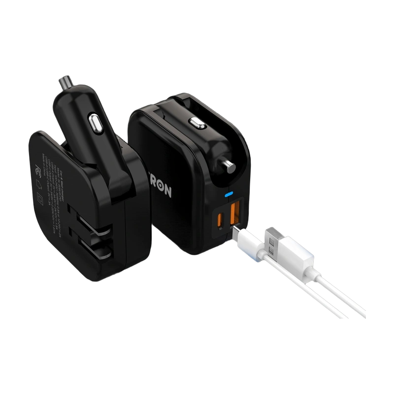 TRON 30W Car & Wall Charger, USA Plug — USB-C + USB-A
