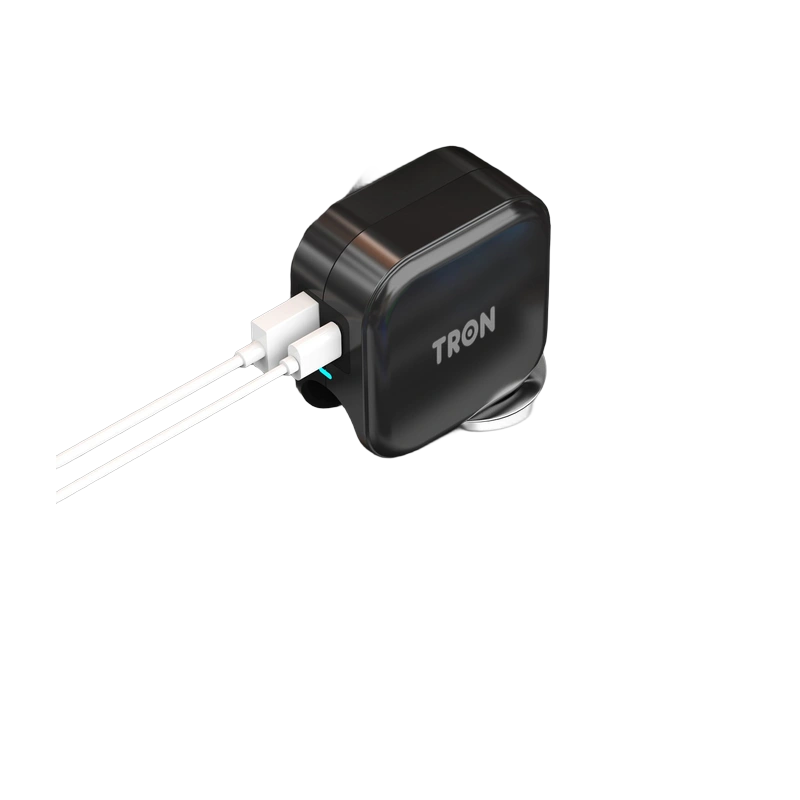 TRON 30W Car & Wall Charger, USA Plug — USB-C + USB-A