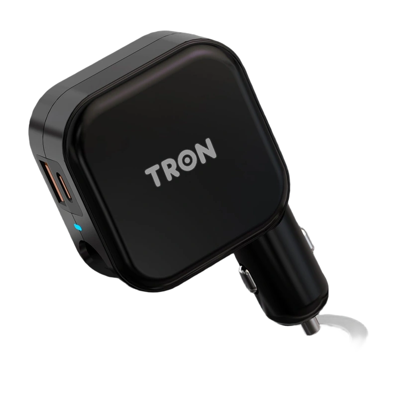 TRON 30W Car & Wall Charger, USA Plug — USB-C + USB-A