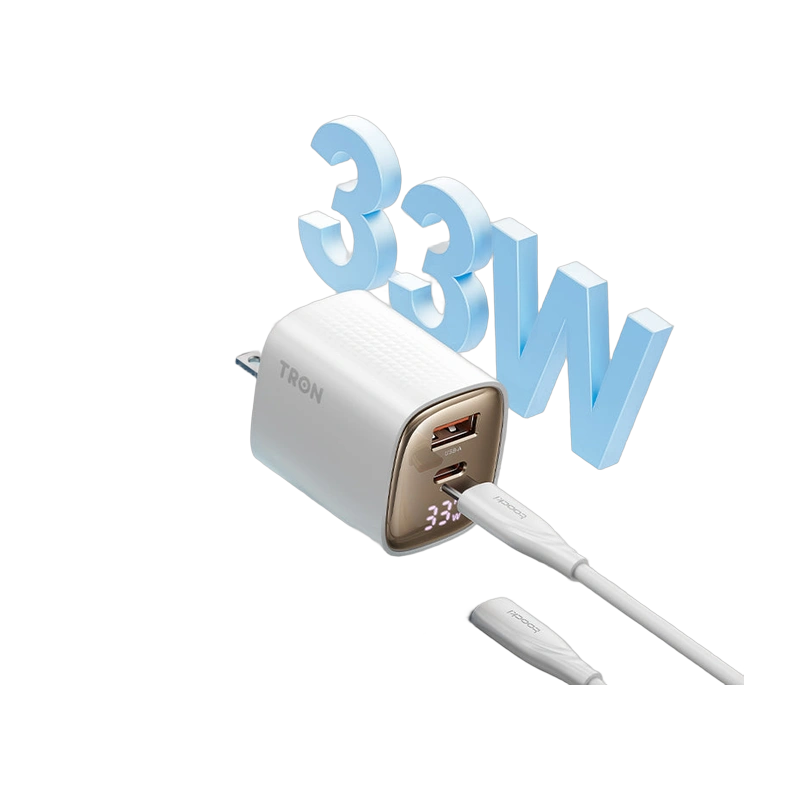 TRON 33W GaN Charger — USB-C + USB-A