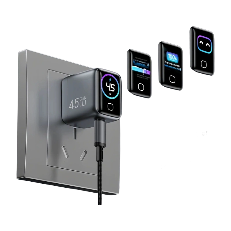 TRON 45W GaN Charger, US Plug — Smart Display