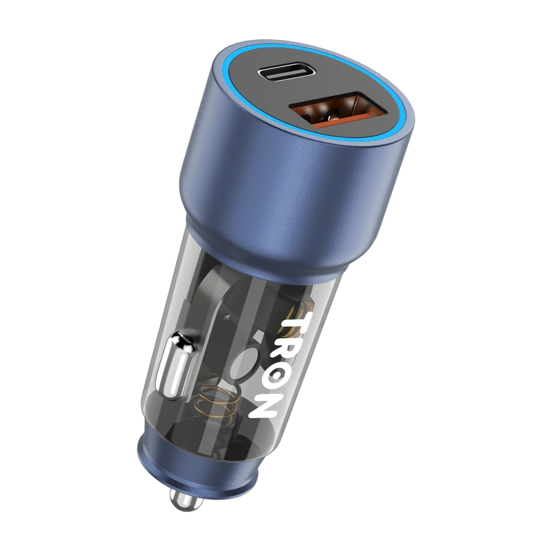 TRON 43W Dual-Port Car Charger — USB-C + USB-A