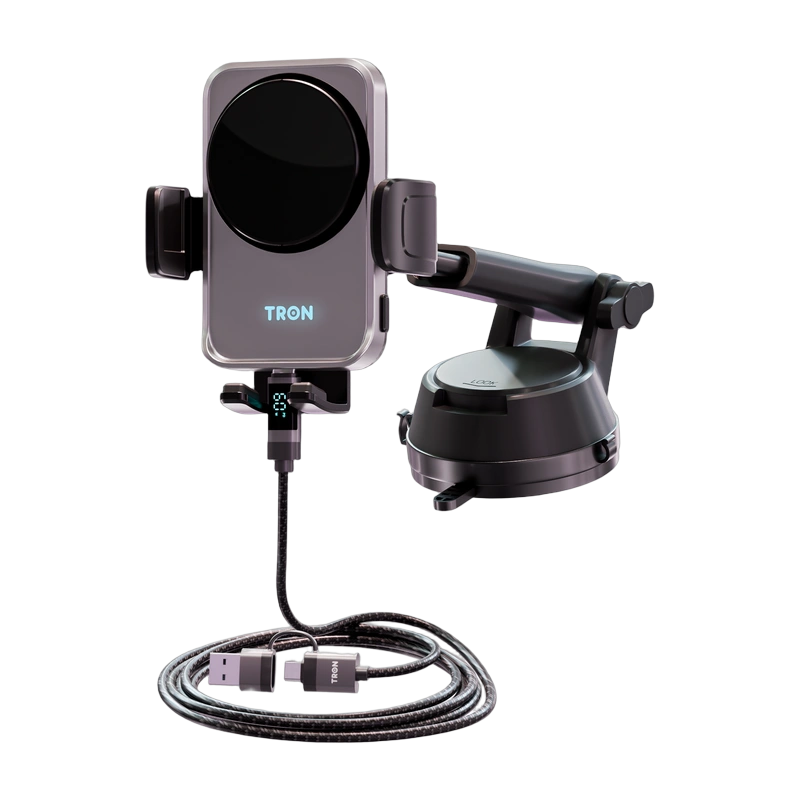 TRON 15W Fan Cooling Wireless Car Charger Mount — Auto-Clamp