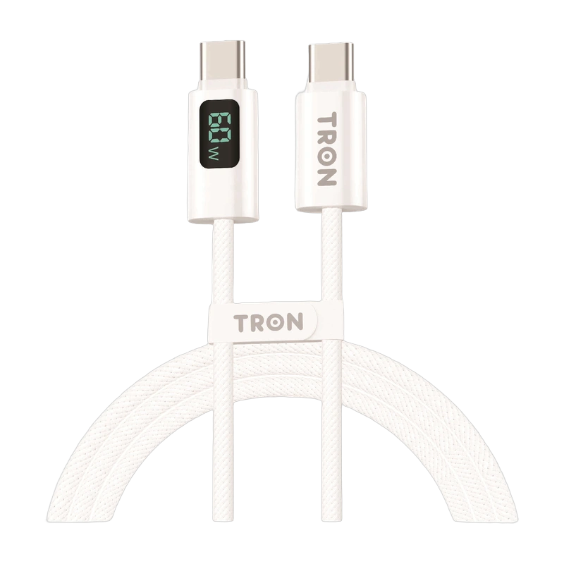 TRON 60W USB-C to USB-C Cable, 6 ft — Digital Display