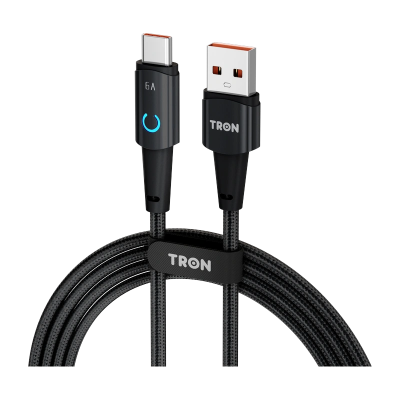 TRON 6A USB-A to USB-C Cable, 6 ft — Braided