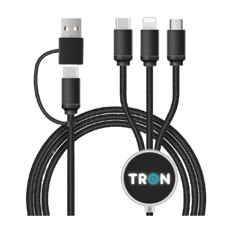 TRON 3-in-1 Charging Cable, 4 ft — Braided