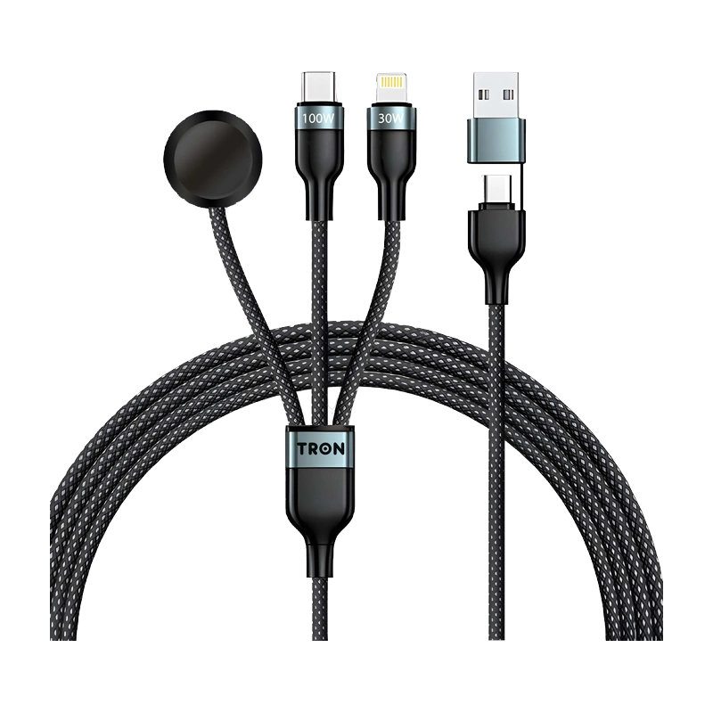 TRON 5-in-1 Multi Charging Cable, 4 ft — Braided